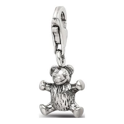 Sterling Silver Teddy Bear Click-On Bead