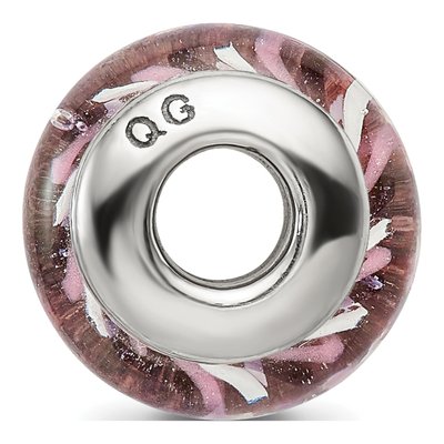 Sterling Silver Striped Glass Bead – view 4