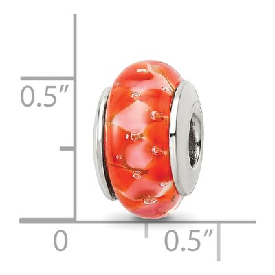 Sterling Silver Orange Glass Bead – view 7