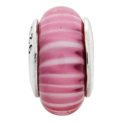 Sterling Silver Hand-Blown Glass Bead