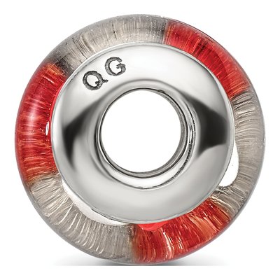 Sterling Silver Red Hand-Blown Glass Bead – view 4
