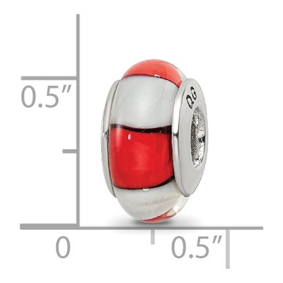 Sterling Silver Red Hand-Blown Glass Bead – view 7