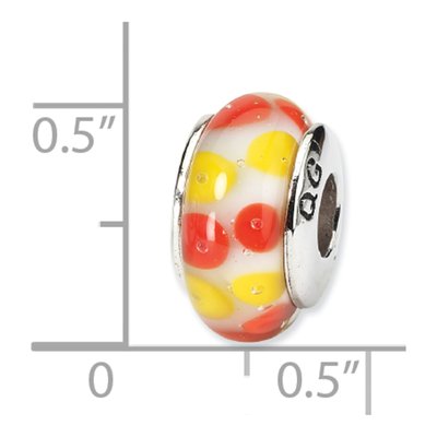 Sterling Silver Red Hand-Blown Glass Bead – view 4