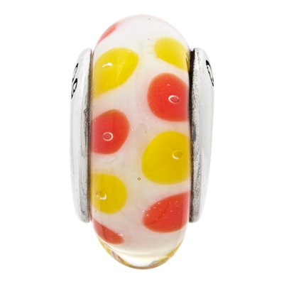 Sterling Silver Red Hand-Blown Glass Bead