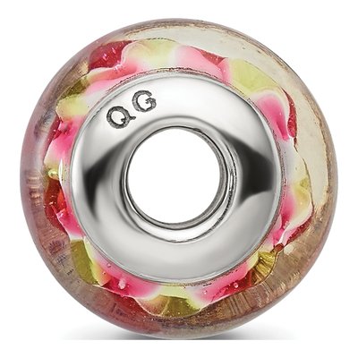 Sterling Silver Pink Hand-Blown Glass Bead – view 4