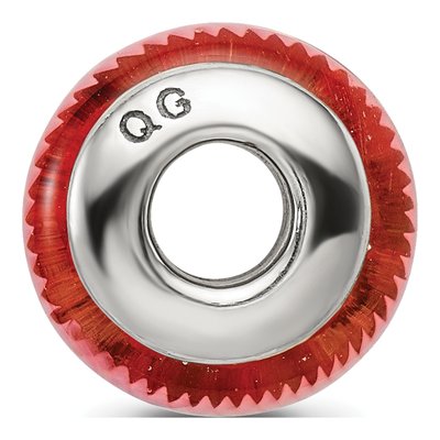 Sterling Silver Red Hand-Blown Glass Bead – view 4