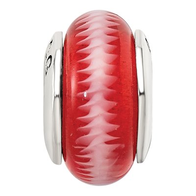 Sterling Silver Red Hand-Blown Glass Bead – view 5