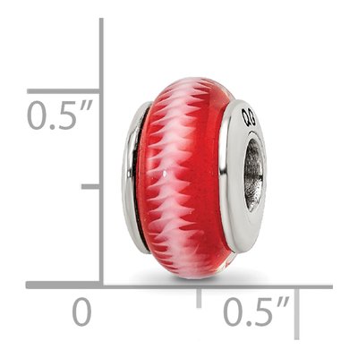 Sterling Silver Red Hand-Blown Glass Bead – view 7