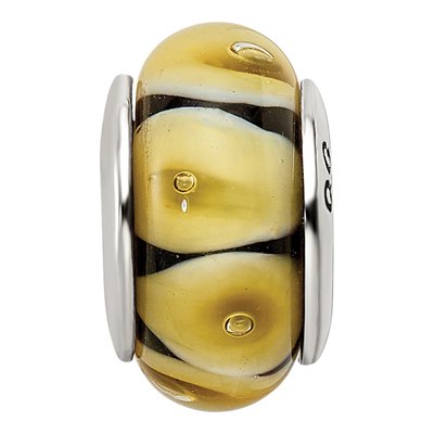 Sterling Silver Hand-Blown Glass Bead – view 5