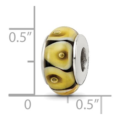 Sterling Silver Hand-Blown Glass Bead – view 7