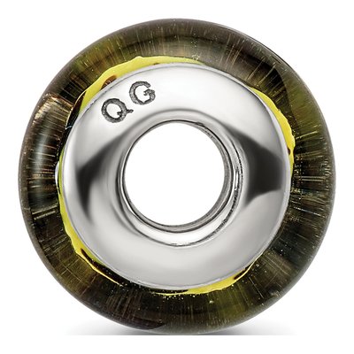 Sterling Silver Black Hand-Blown Glass Bead – view 4