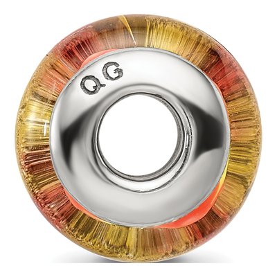 Sterling Silver Orange Glass Bead – view 4