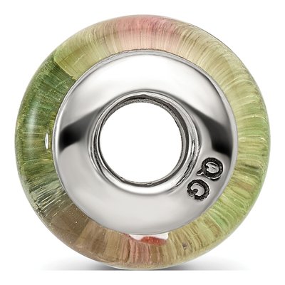 Sterling Silver Hand-Blown Glass Bead – view 4