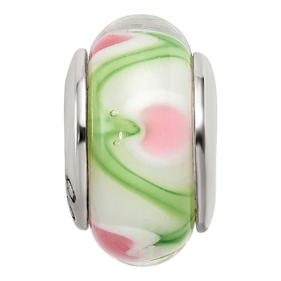 Sterling Silver Hand-Blown Glass Bead – view 5