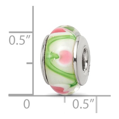 Sterling Silver Hand-Blown Glass Bead – view 7