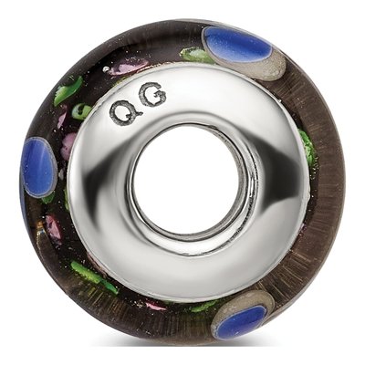 Sterling Silver Blue Hand-Blown Glass Bead – view 4
