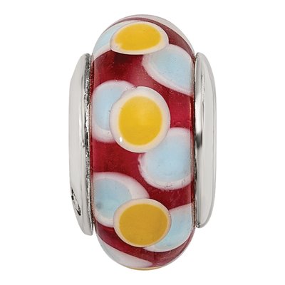 Sterling Silver Hand-Blown Glass Bead – view 6