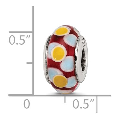 Sterling Silver Hand-Blown Glass Bead – view 7