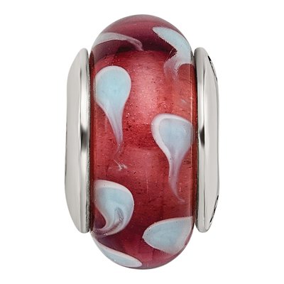 Sterling Silver Blue Hand-Blown Glass Bead – view 6