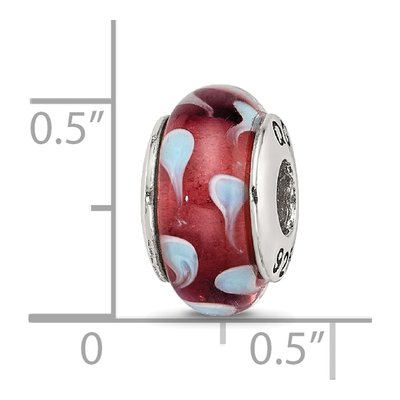 Sterling Silver Blue Hand-Blown Glass Bead – view 7