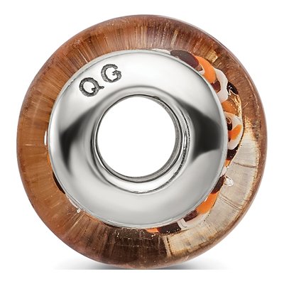Sterling Silver Brown Hand-Blown Glass Bead – view 4