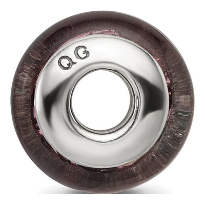 Sterling Silver Black Pink Glass Bead – view 4