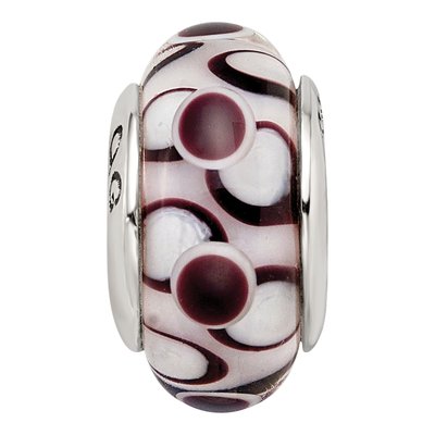 Sterling Silver Black Hand-Blown Glass Bead – view 6