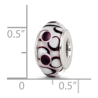 Sterling Silver Black Hand-Blown Glass Bead – view 7