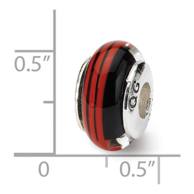Sterling Silver Black Red Glass Bead – view 6