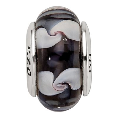Sterling Silver Black Glass Bead – view 5
