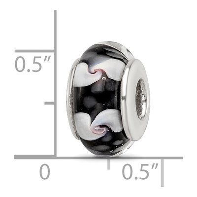 Sterling Silver Black Glass Bead – view 7