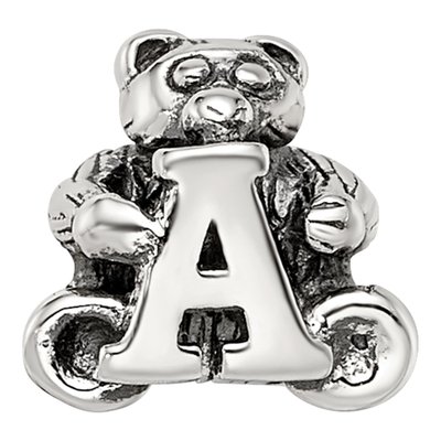 Sterling Silver Kids Letter A Bead – view 5