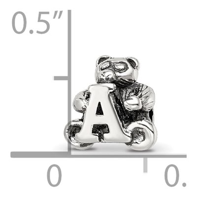 Sterling Silver Kids Letter A Bead – view 6