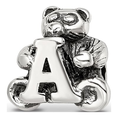 Sterling Silver Kids Letter A Bead