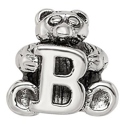 Sterling Silver Kids Letter B Bead – view 5