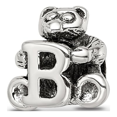 Sterling Silver Kids Letter B Bead