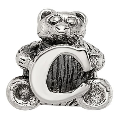 Sterling Silver Kids Letter C Bead – view 5