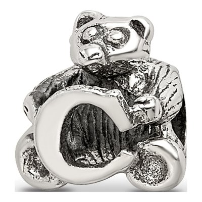 Sterling Silver Kids Letter C Bead