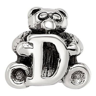 Sterling Silver Kids Letter D Bead – view 5