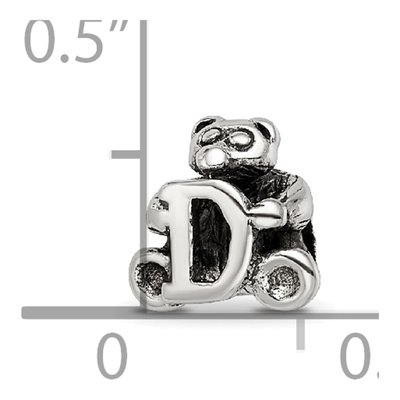 Sterling Silver Kids Letter D Bead – view 6