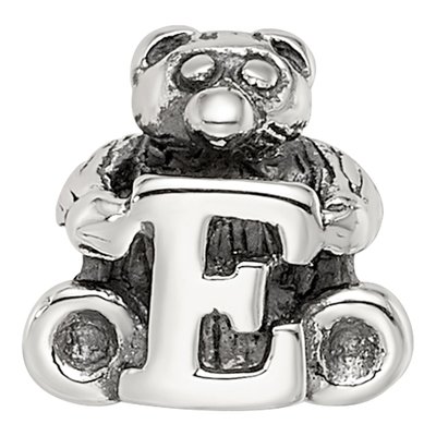 Sterling Silver Kids Letter E Bead – view 5