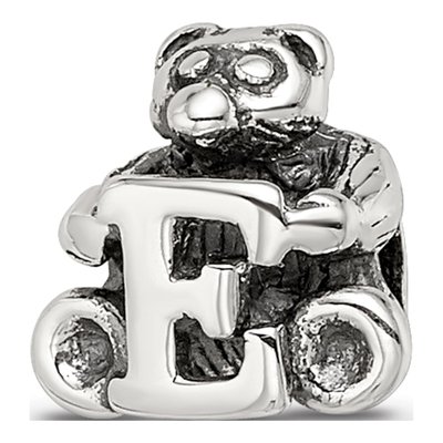 Sterling Silver Kids Letter E Bead