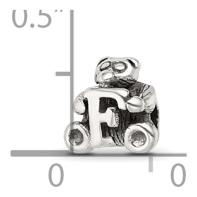 Sterling Silver Kids Letter F Bead – view 6