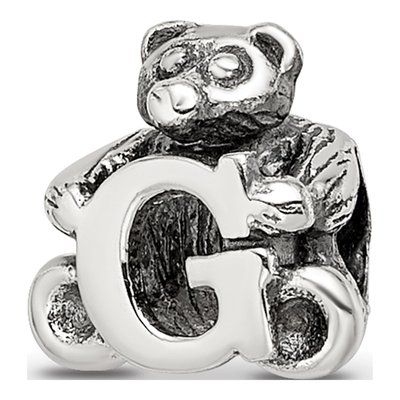 Sterling Silver Kids Letter G Bead