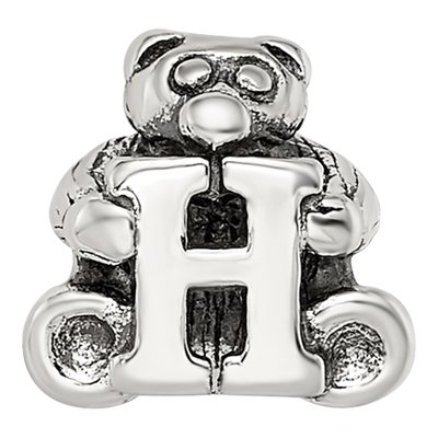 Sterling Silver Kids Letter H Bead – view 5
