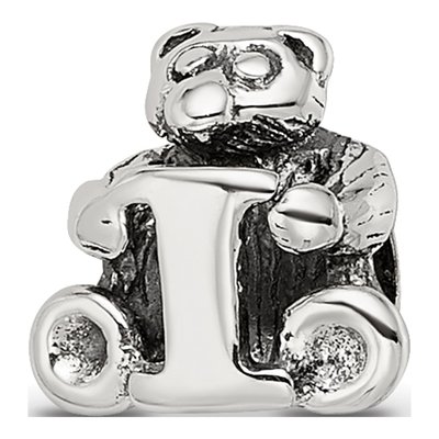 Sterling Silver Kids Letter I Bead