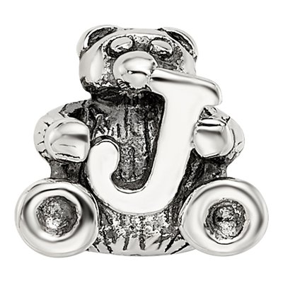 Sterling Silver Kids Letter J Bead – view 5