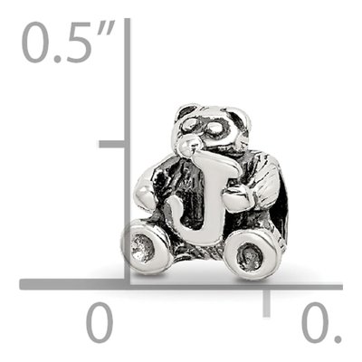Sterling Silver Kids Letter J Bead – view 6