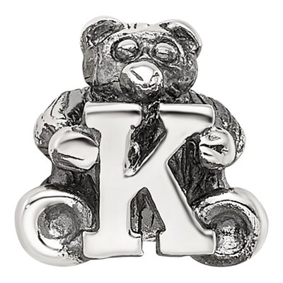 Sterling Silver Kids Letter K Bead – view 5