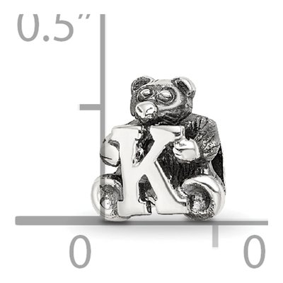Sterling Silver Kids Letter K Bead – view 6